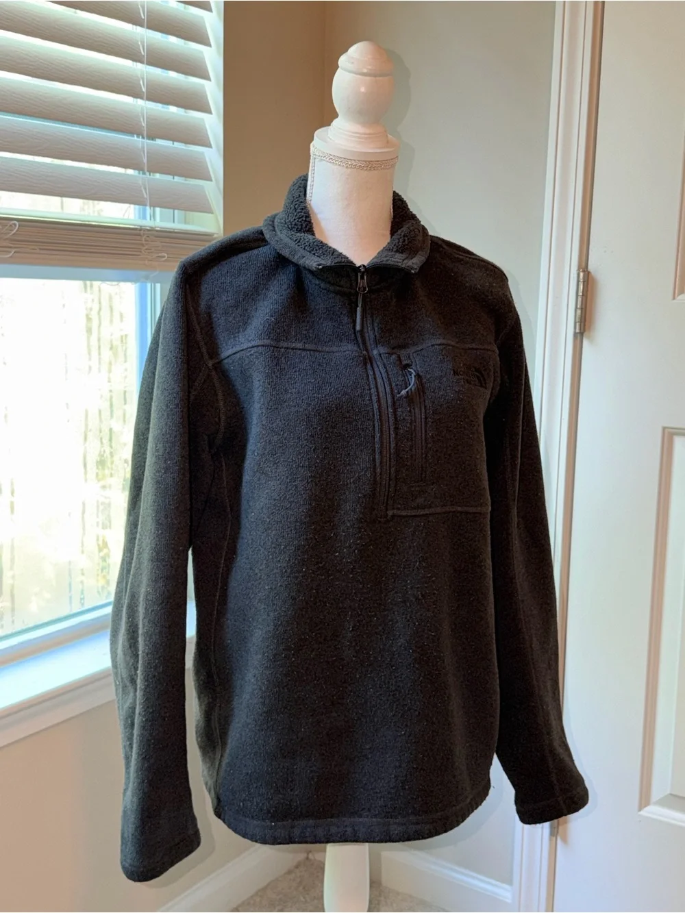 The North Face Men's Black Gordon 1/4 Zip-Up Fleece Pullover